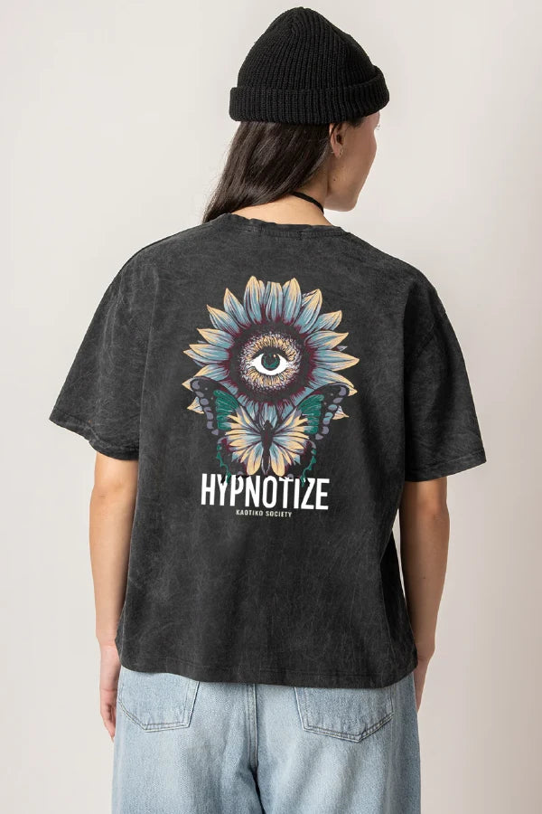 T-Shirt noir délavé Hypnotize