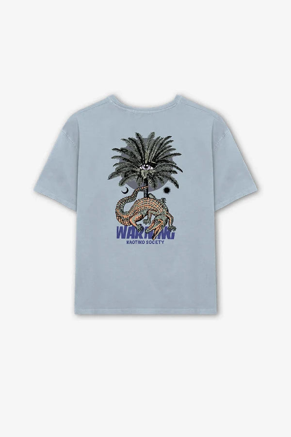 Avertissement délavé T-shirt en acier
