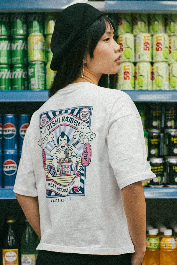 T-Shirt blanc Oishi Ramen en coton biologique