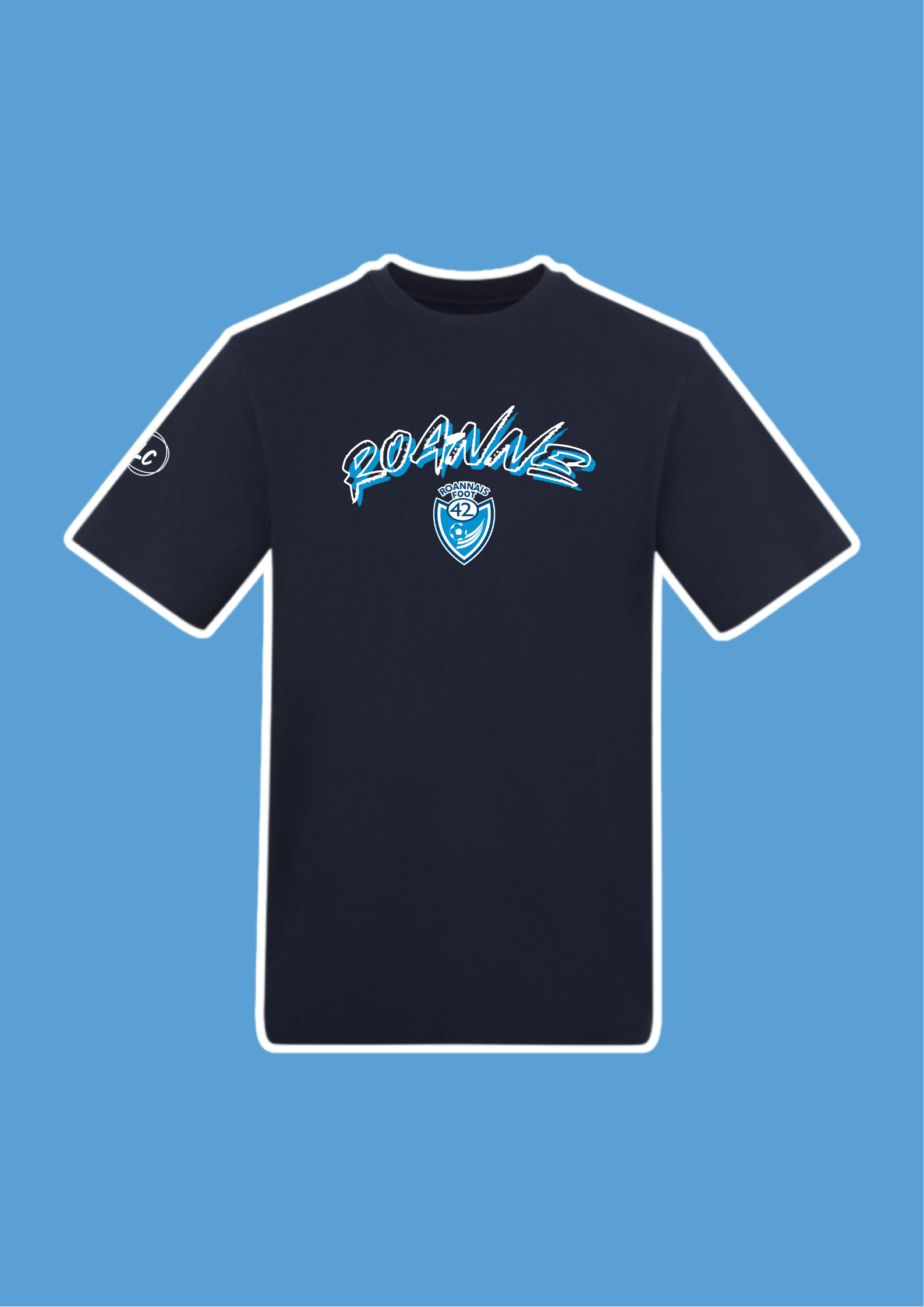 T-shirt marine Roanne manuscrite