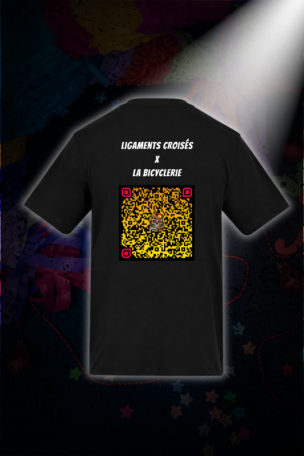 T-shirt LC x La Bicyclerie Roannaise Noir - dos avec QR code