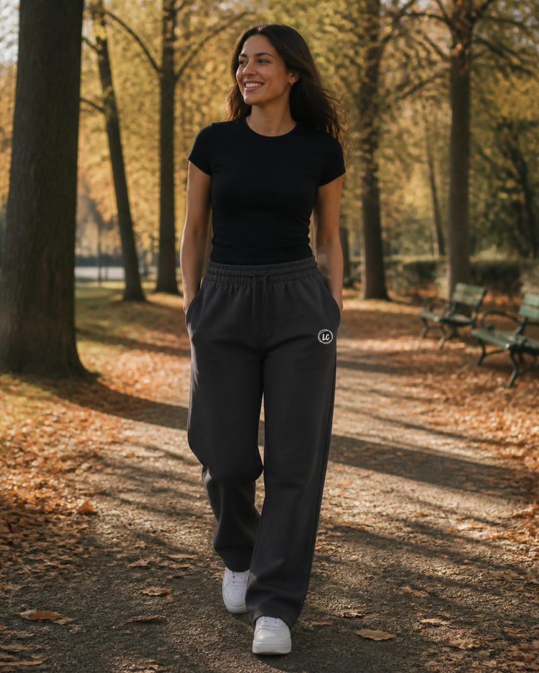 Jogging large LC Gris Anthracite porté femme