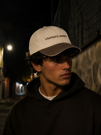 Casquette Vintage - Ecru Marron - Logo lettres - Lifestyle