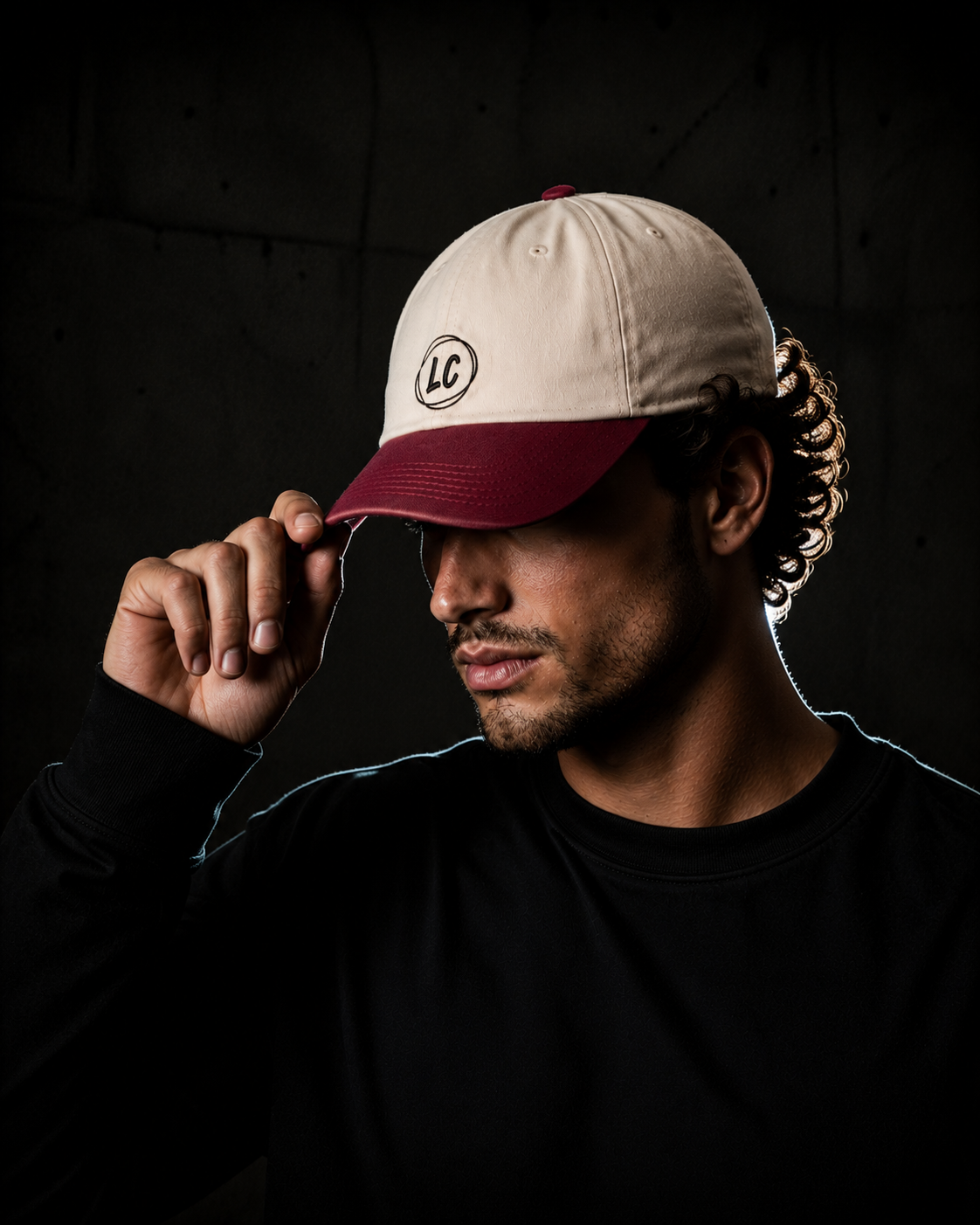 Casquette - Ecru Rouge - Profil
