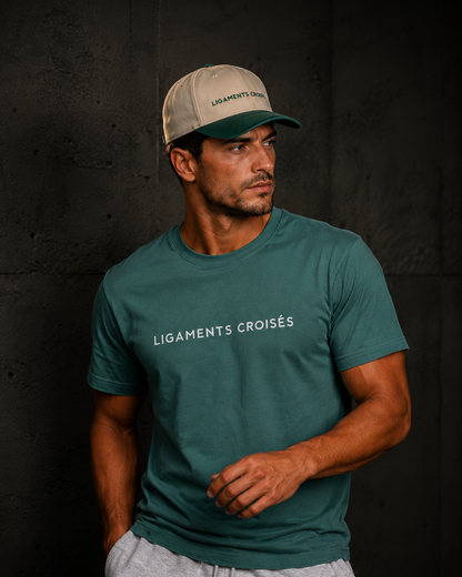 Casquette Vintage - Ecru Vert bouteille - Logo lettres - Lifestyle