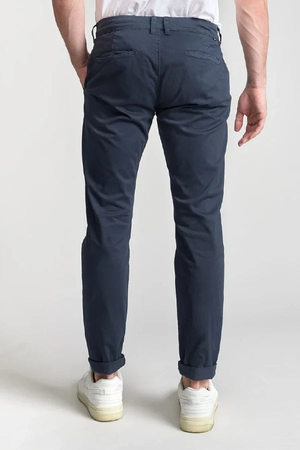 Pantalon chino large Cesar bleu marine